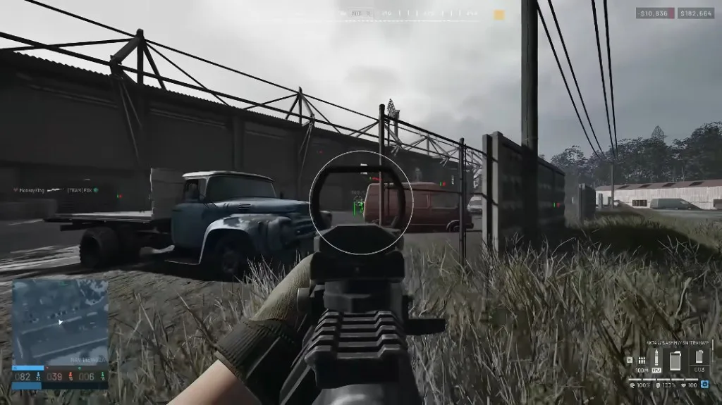 Wardogs warehouse fight with skeleton ESP and health bar overlay